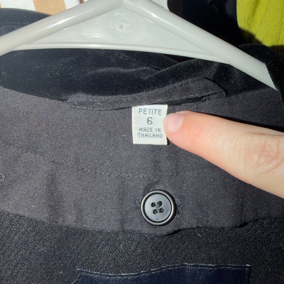 Vintage Black Anne Klein II Long Women's Coat with Velvet Collar - Picture 5 of 10